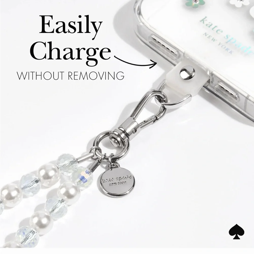 🆕 Kate Spade Crystal Beaded Phone Charm Wristlet